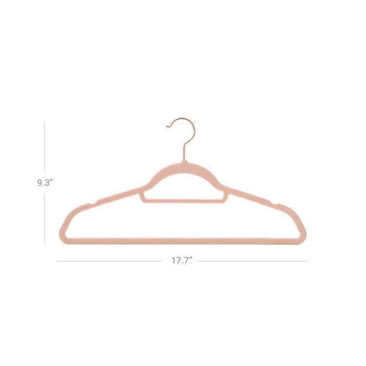0.2-Inch Thick Hangers Light Pink, Rose Gold FredCo