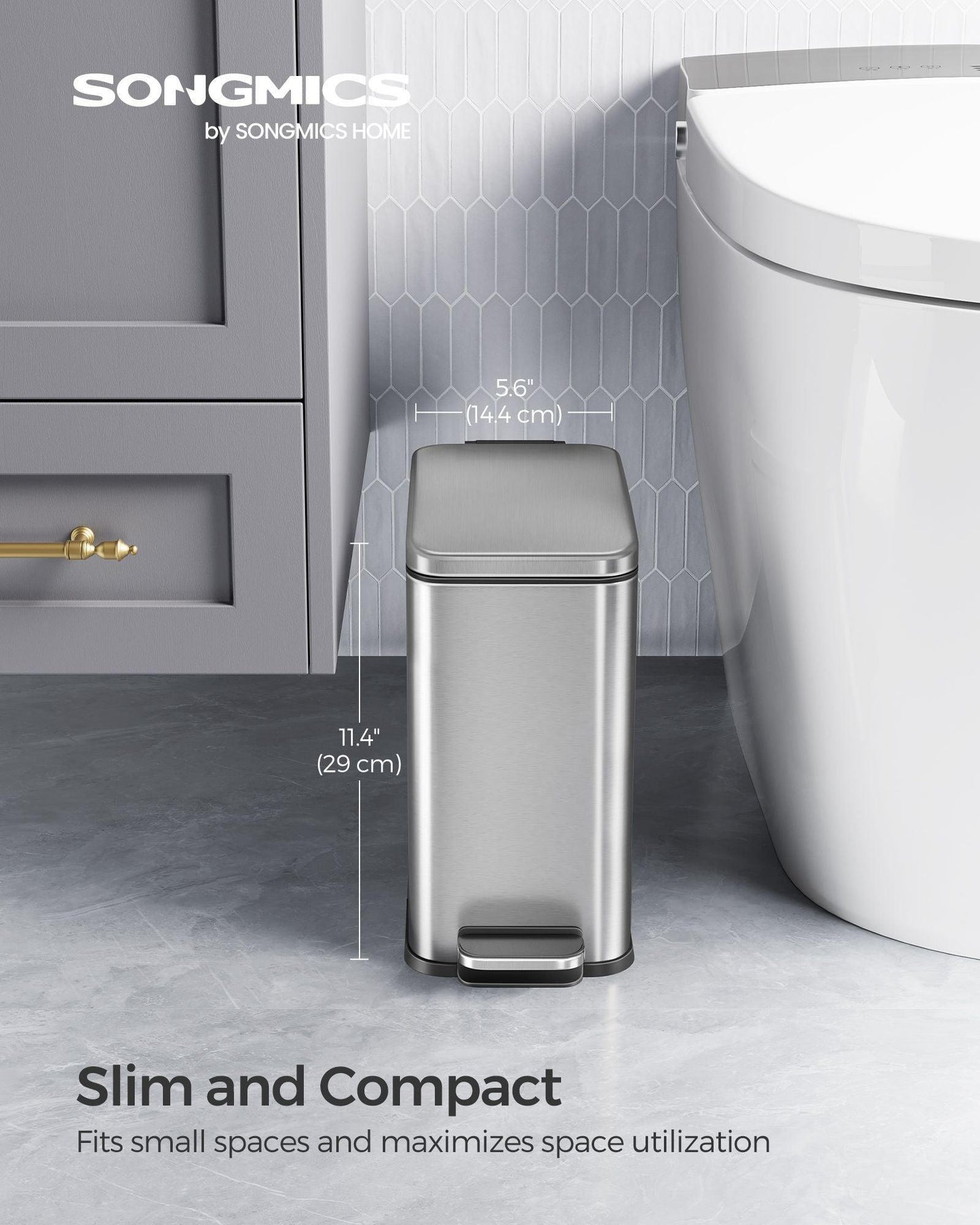 1.3 Gallon Small Trash Bin FredCo