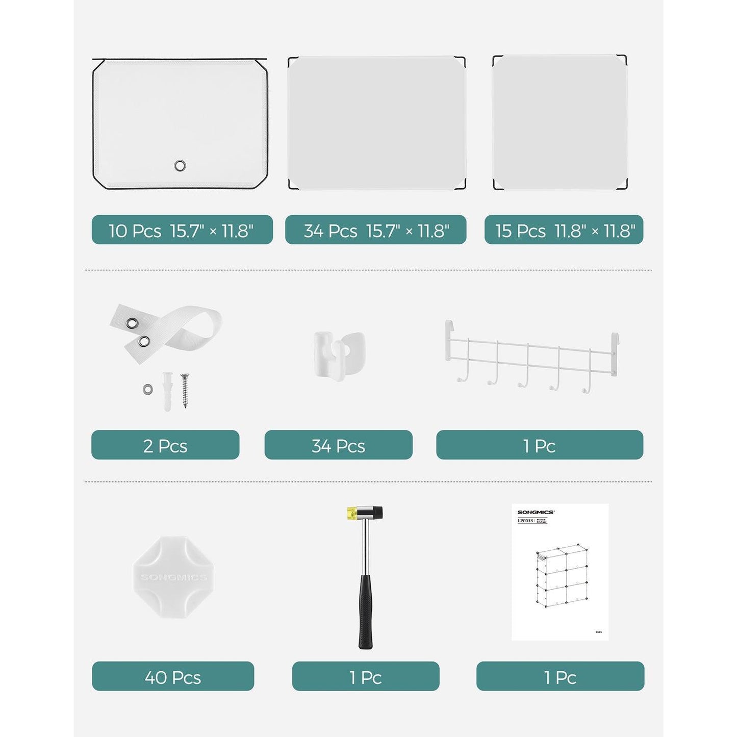 10 Cubes Shoe Organizer with Doors White FredCo