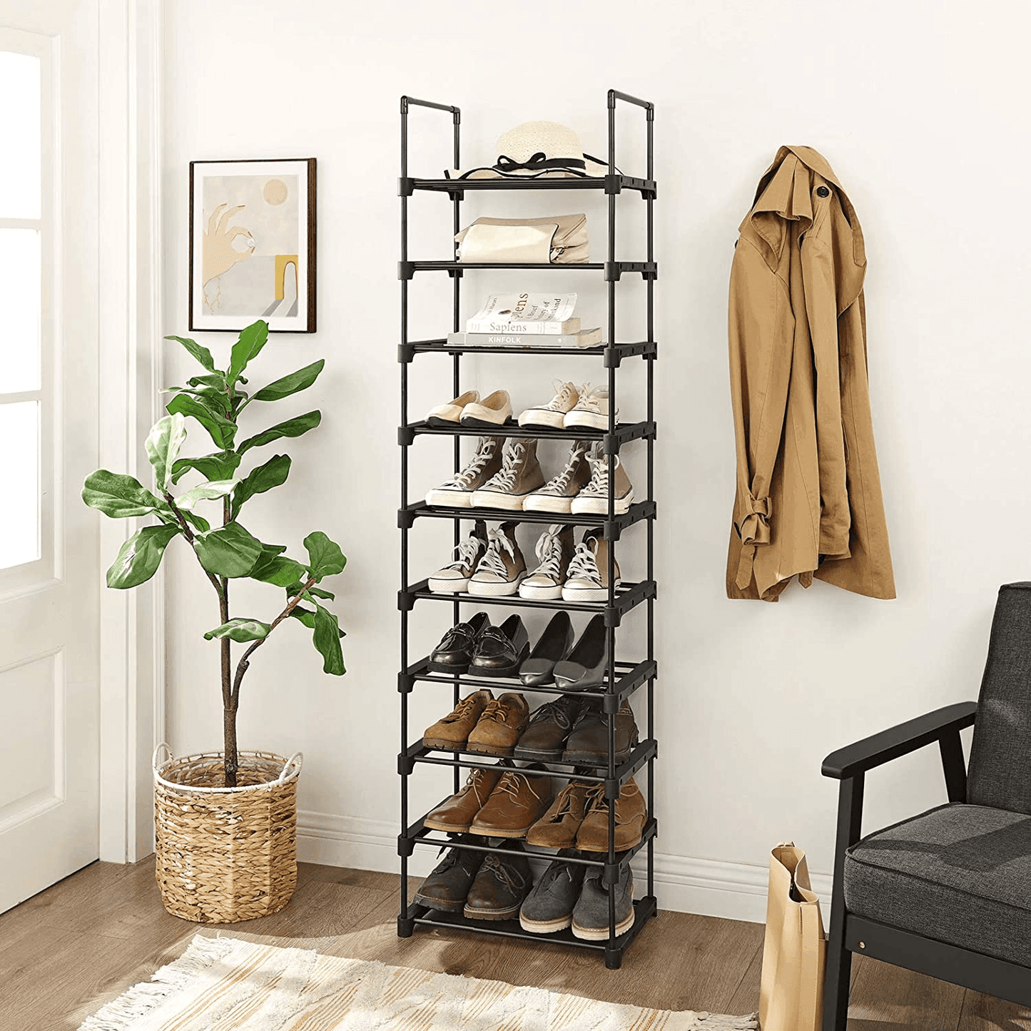 10 Shelves Shoe Rack FredCo