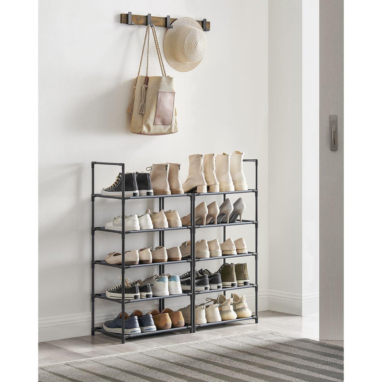 10-Tier Shoe Rack 11 x 17.7 x 68.1 Inches FredCo