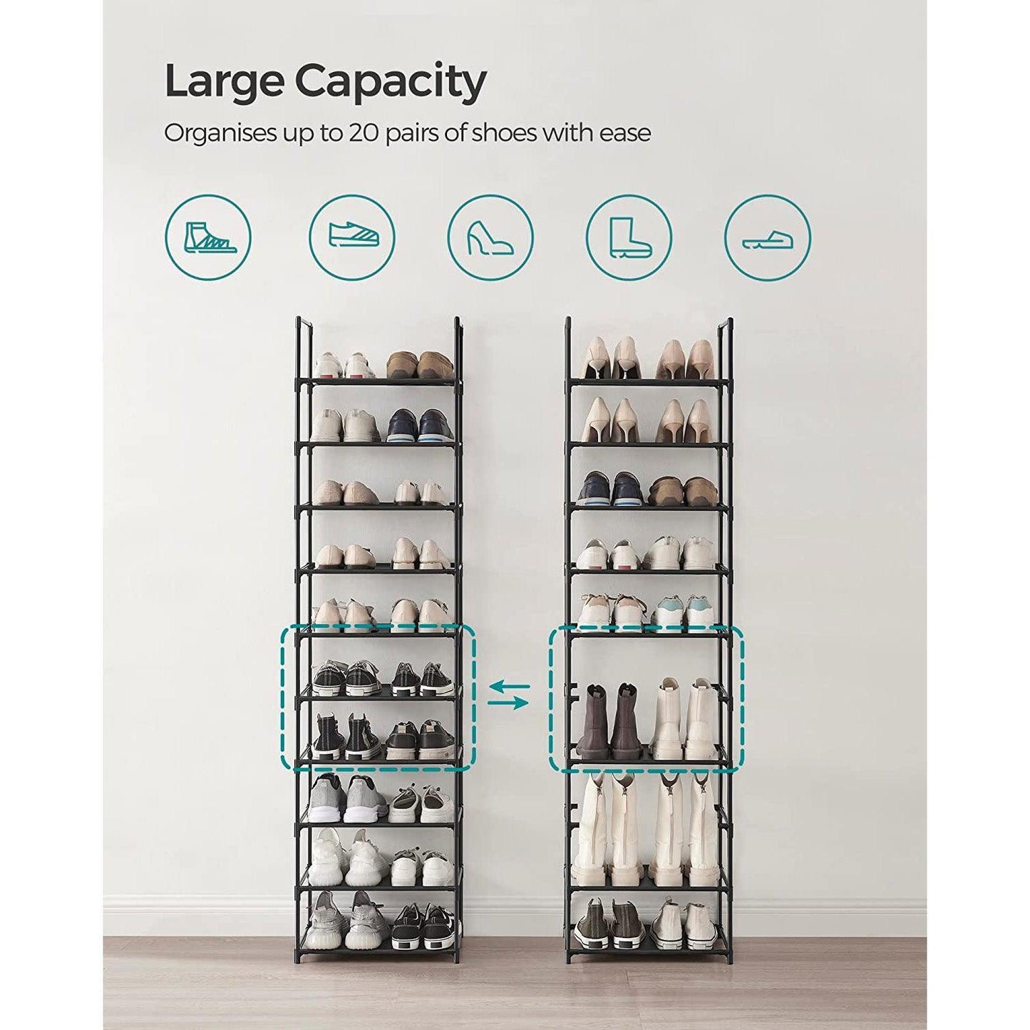 10-Tier Shoe Shelf FredCo