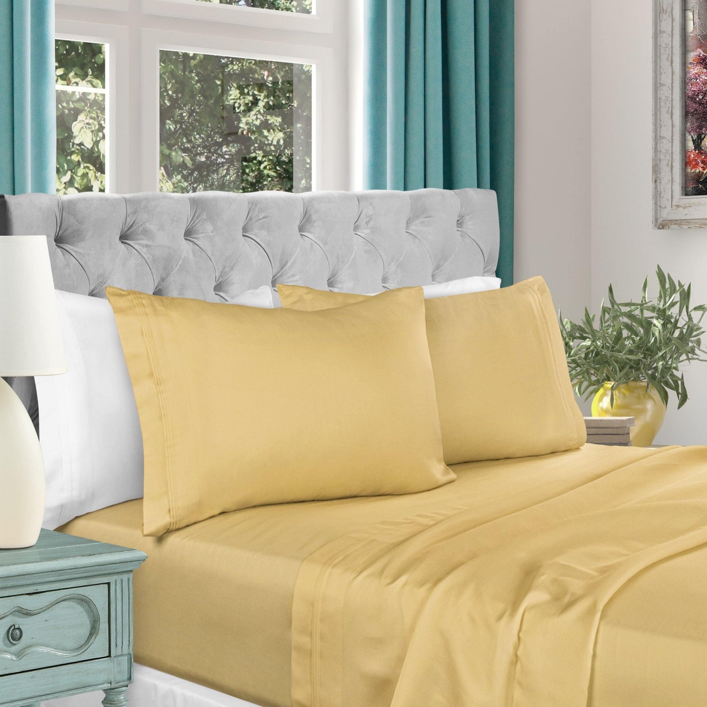 1000 Thread Count 100% Egyptian Cotton Solid Sheet Set FredCo