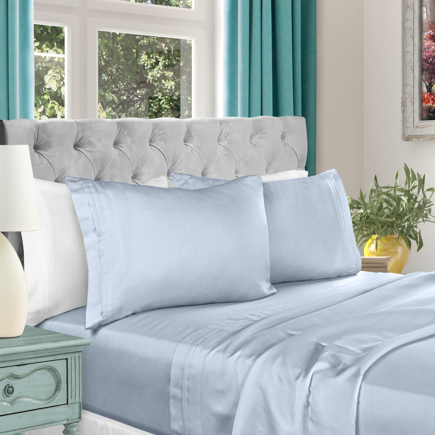 1000 Thread Count 100% Egyptian Cotton Solid Sheet Set FredCo