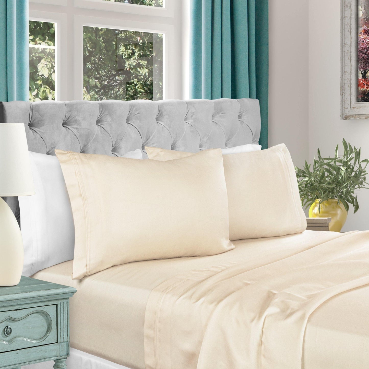 1000 Thread Count 100% Egyptian Cotton Solid Sheet Set FredCo