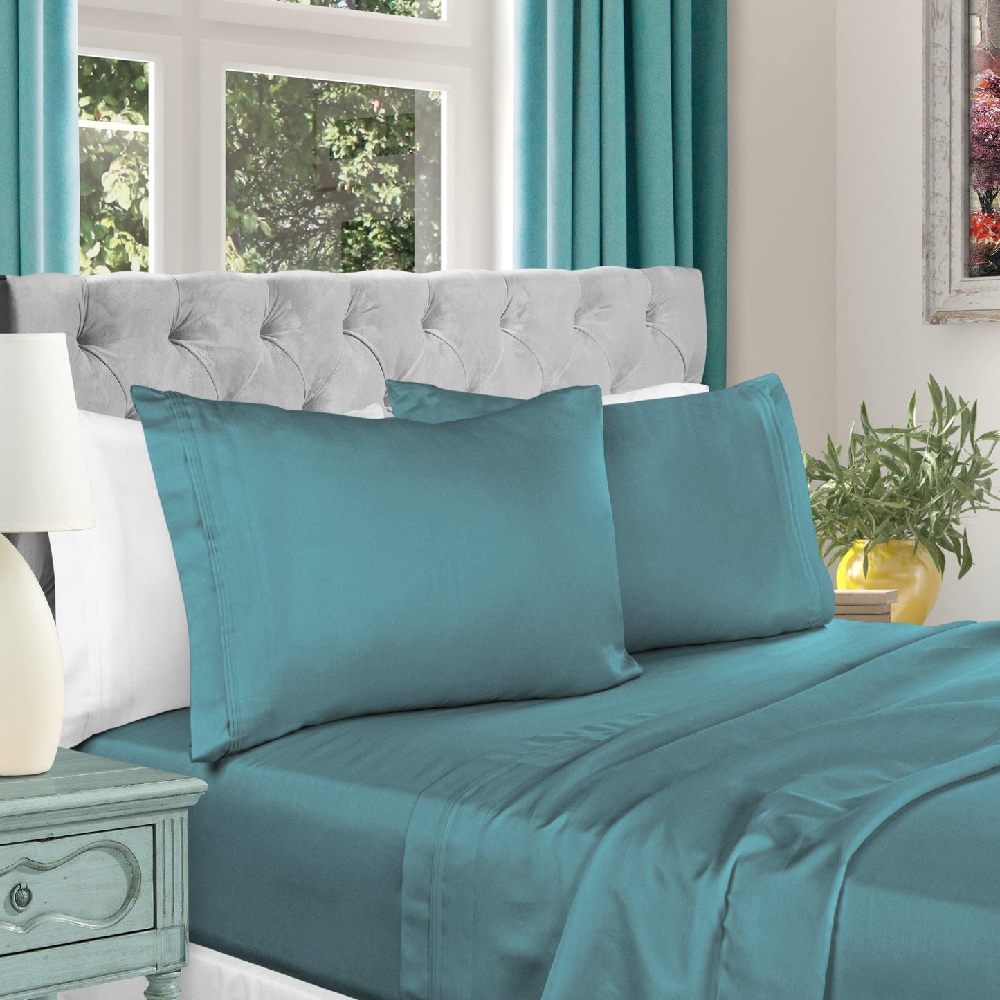 1000 Thread Count 100% Egyptian Cotton Solid Sheet Set FredCo