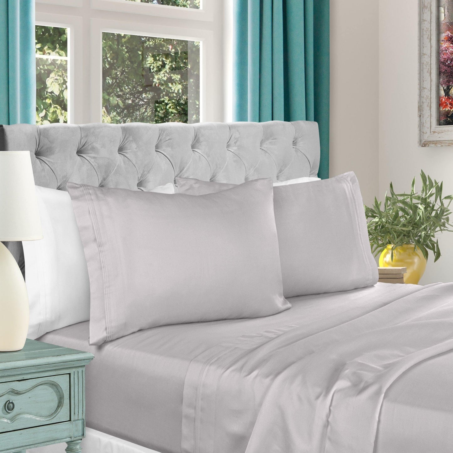1000 Thread Count 100% Egyptian Cotton Solid Sheet Set FredCo
