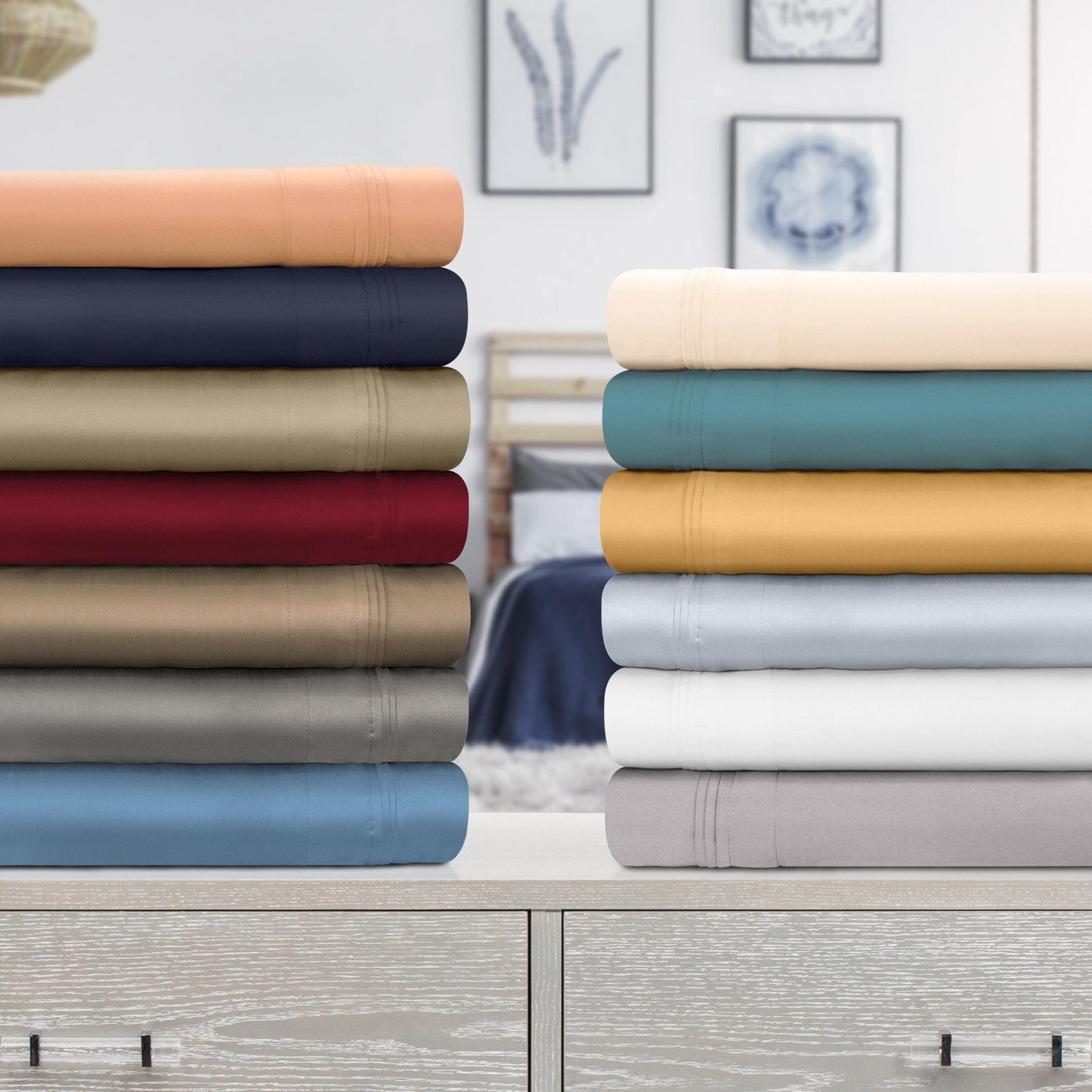 1000 Thread Count 100% Egyptian Cotton Solid Sheet Set FredCo