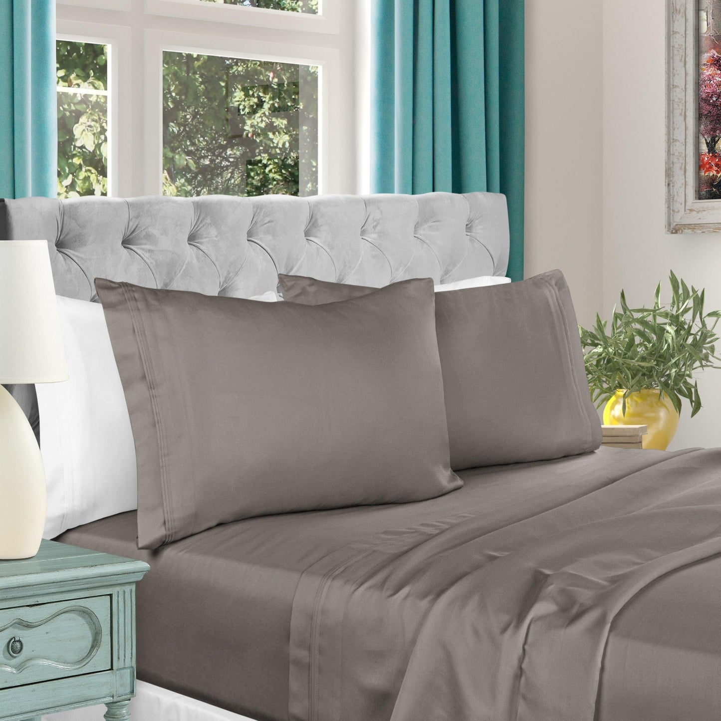 1000 Thread Count 100% Egyptian Cotton Solid Sheet Set FredCo