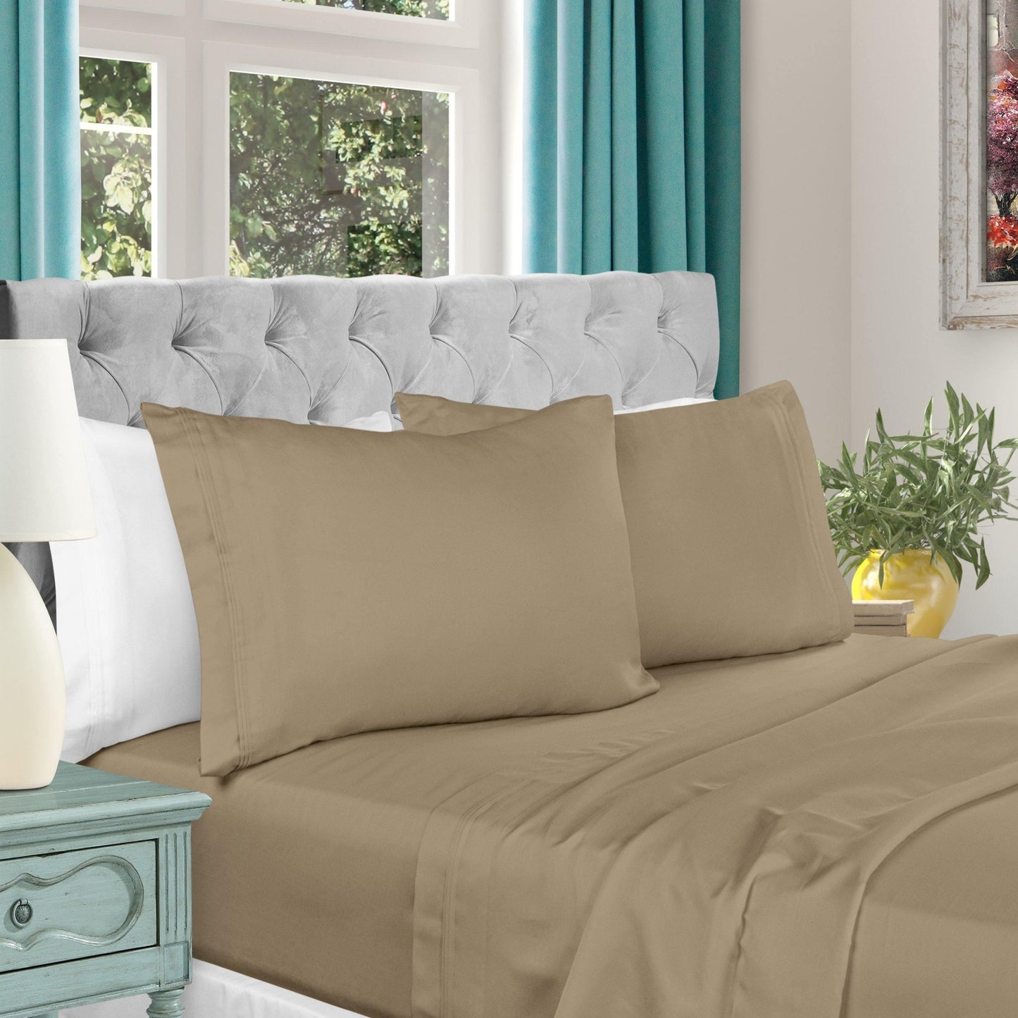 1000 Thread Count 100% Egyptian Cotton Solid Sheet Set FredCo