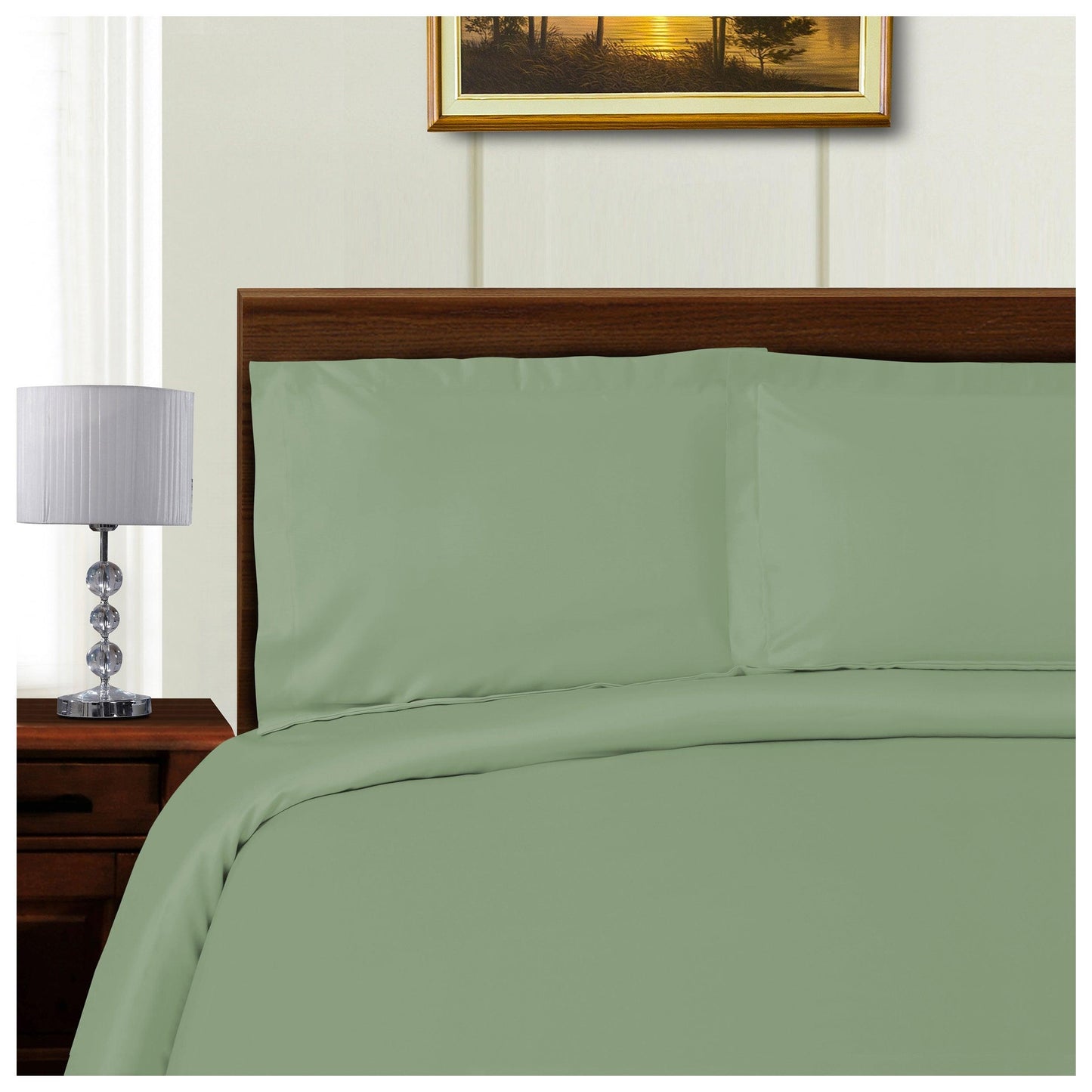 1000-Thread Count Tencel Polyester-Blend Duvet Cover Pillow Sham Set FredCo