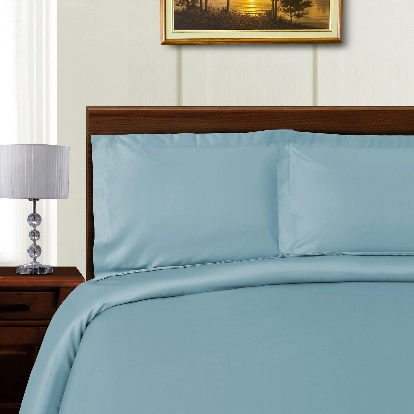 1000-Thread Count Tencel Polyester-Blend Duvet Cover Pillow Sham Set FredCo