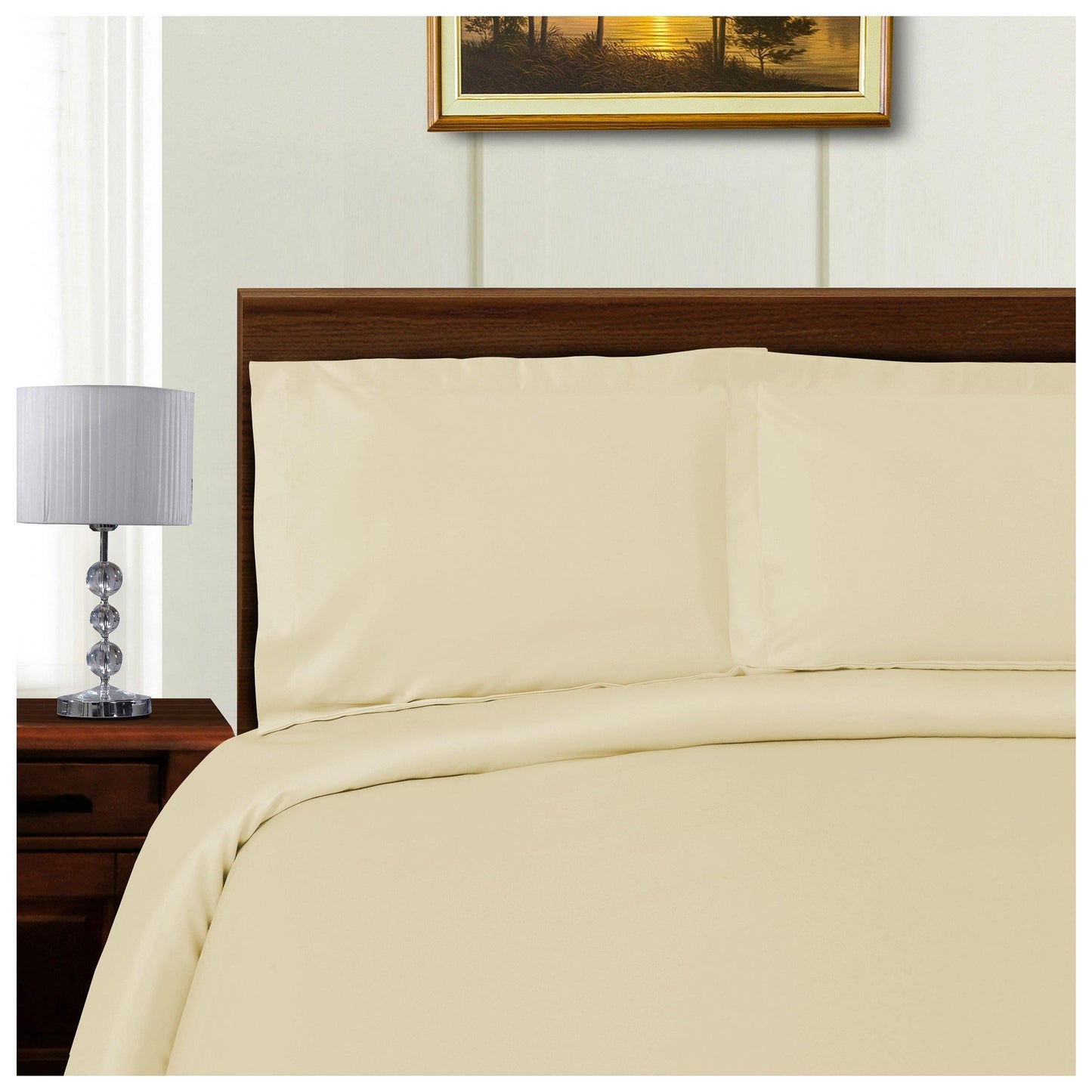 1000-Thread Count Tencel Polyester-Blend Duvet Cover Pillow Sham Set FredCo