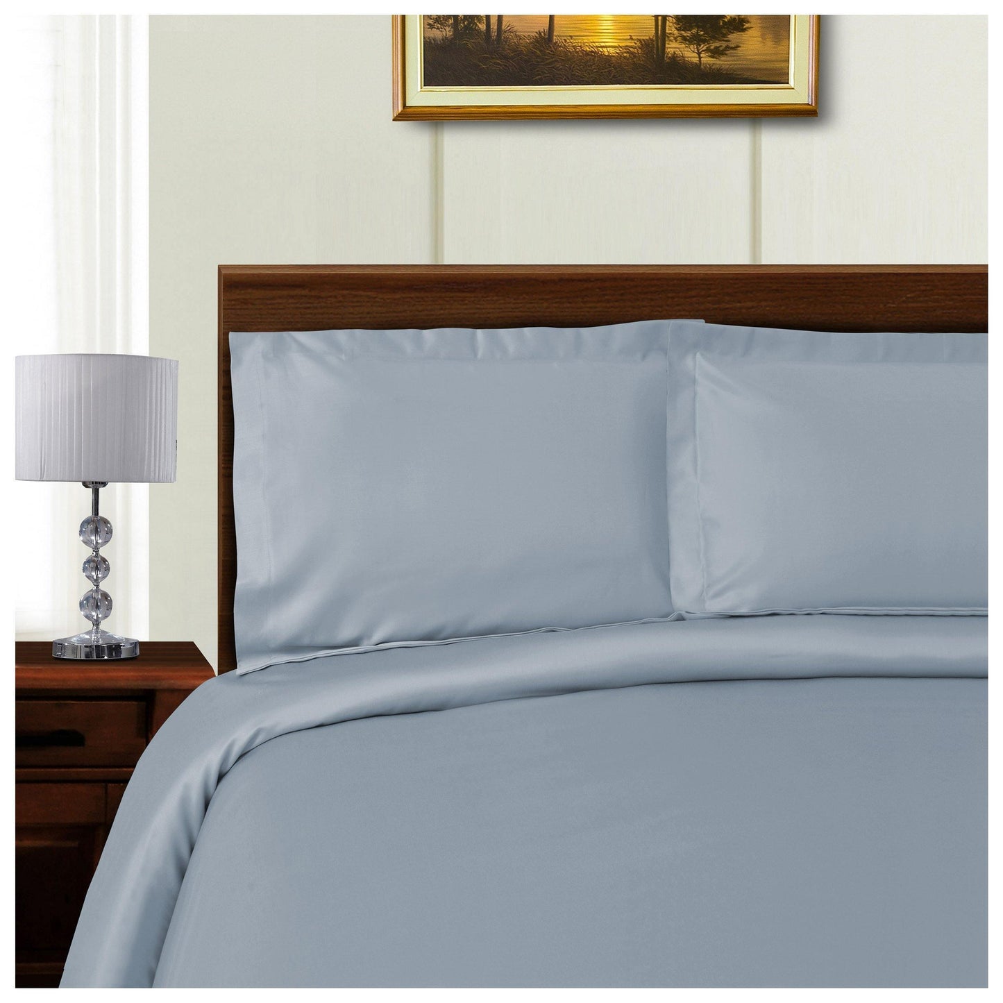 1000-Thread Count Tencel Polyester-Blend Duvet Cover Pillow Sham Set FredCo