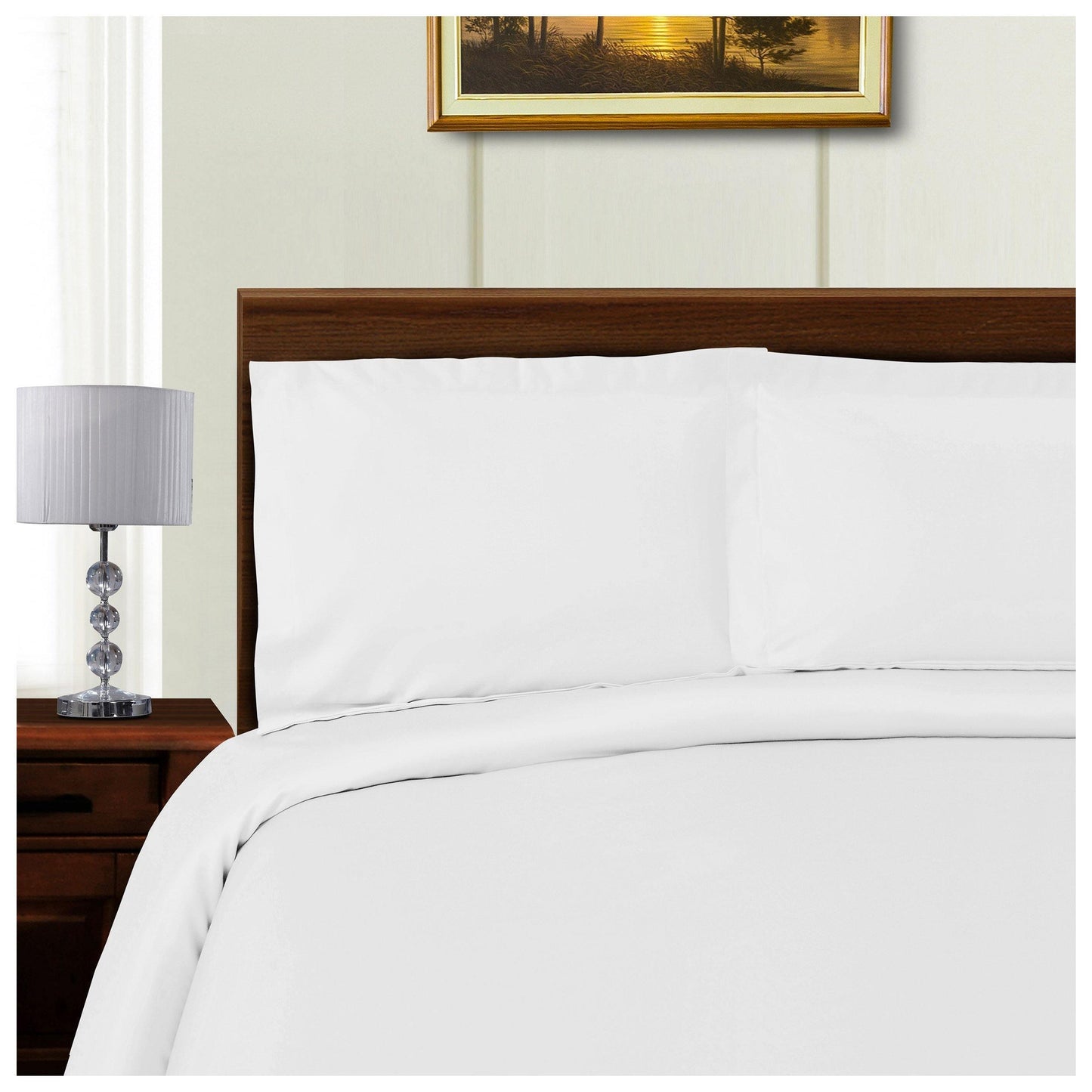 1000-Thread Count Tencel Polyester-Blend Duvet Cover Pillow Sham Set FredCo