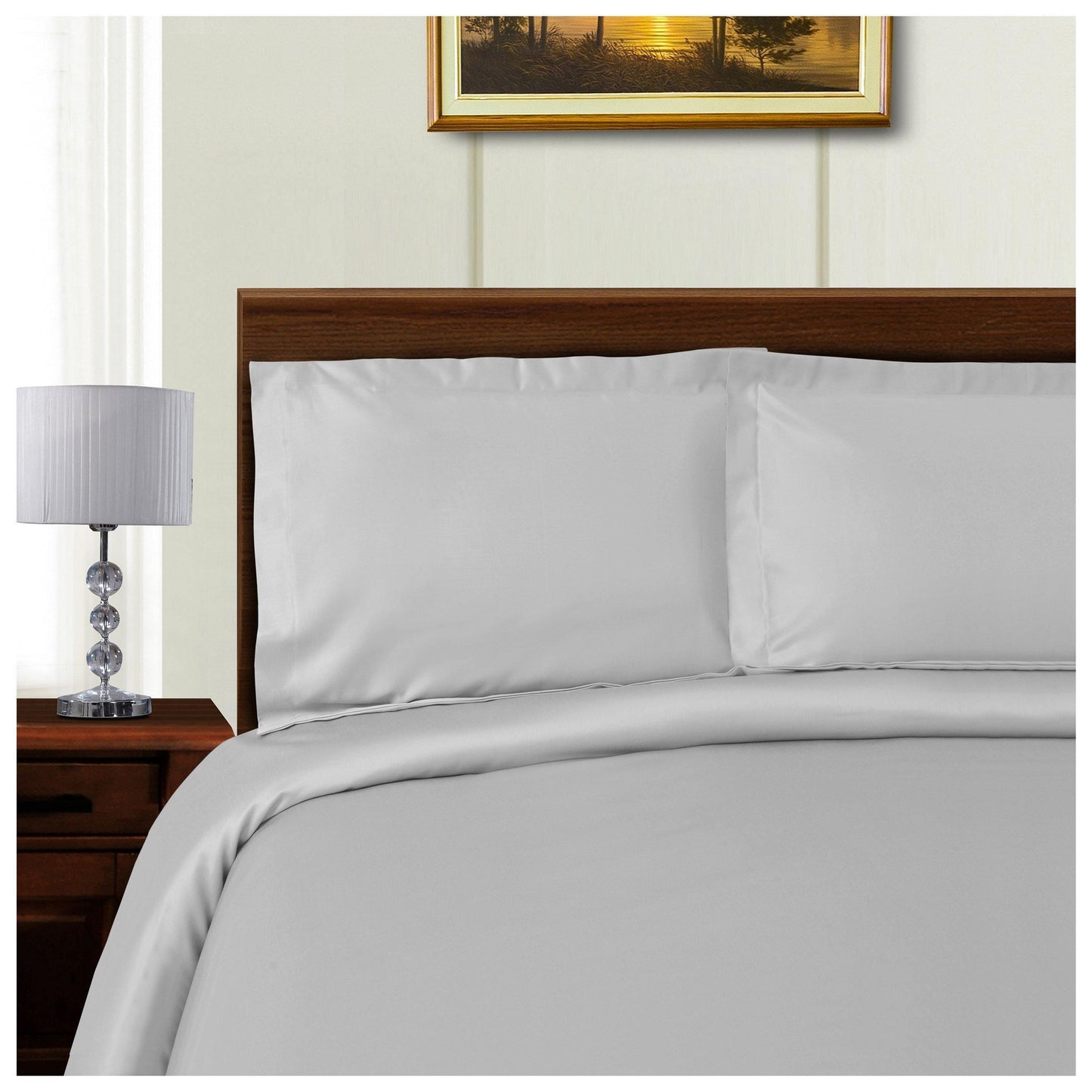 1000-Thread Count Tencel Polyester-Blend Duvet Cover Pillow Sham Set FredCo