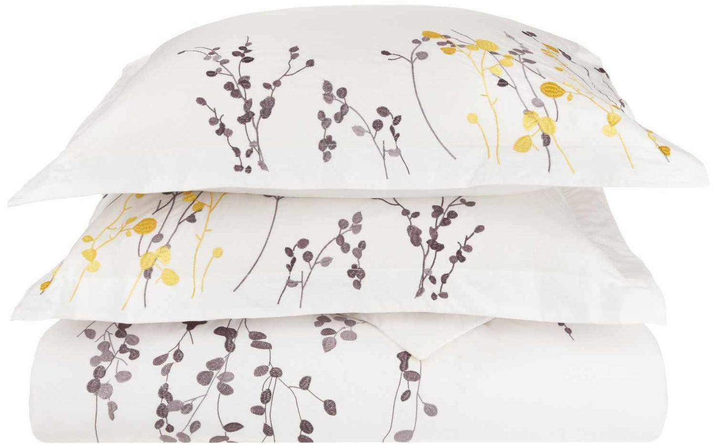100% Cotton Floral Abstract Embroidered Duvet Cover Set FredCo