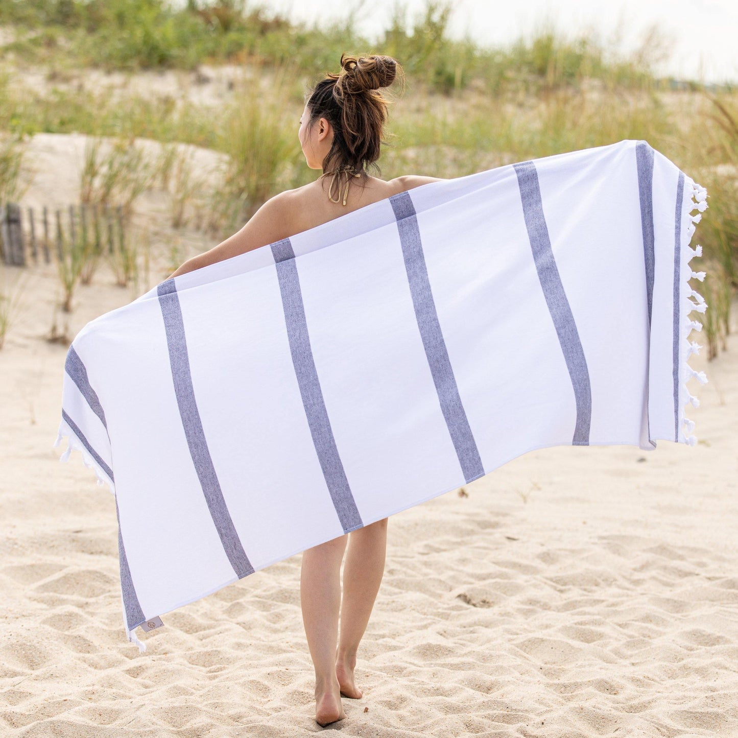 100% Cotton Fouta Beach Towel, Meera Stripes Coastastal Resort FredCo