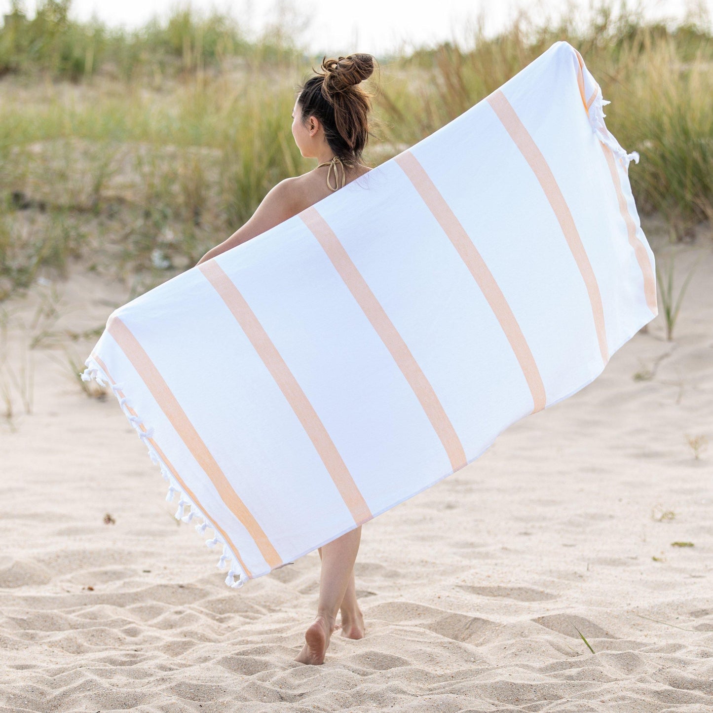 100% Cotton Fouta Beach Towel, Meera Stripes Coastastal Resort FredCo