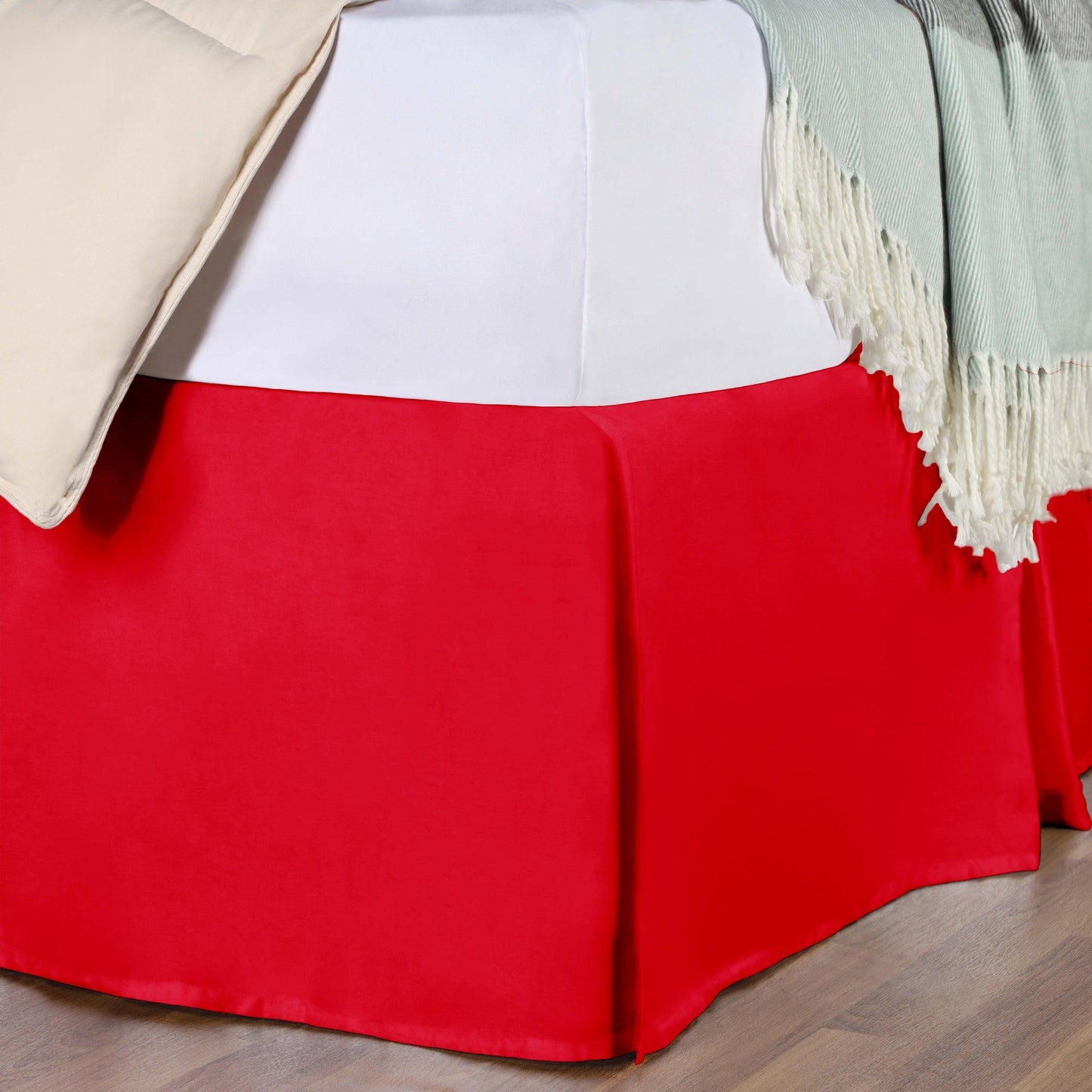 100% Egyptian Cotton Chic Solid Bed Skirt Split Corners FredCo