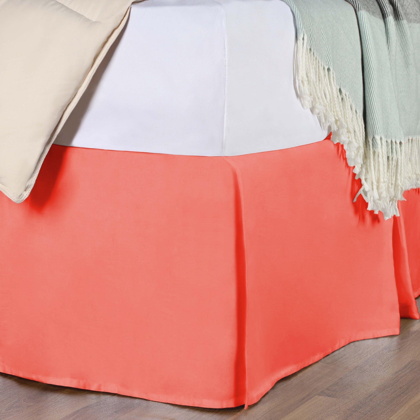 100% Egyptian Cotton Chic Solid Bed Skirt Split Corners FredCo
