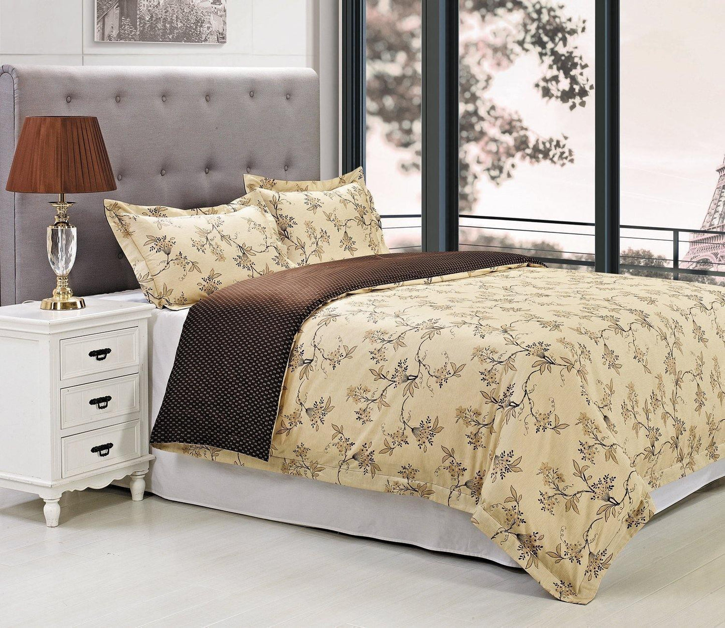 100% Long-Staple Cotton Soft Reversible Duvet Cover Pilow Sham Set FredCo