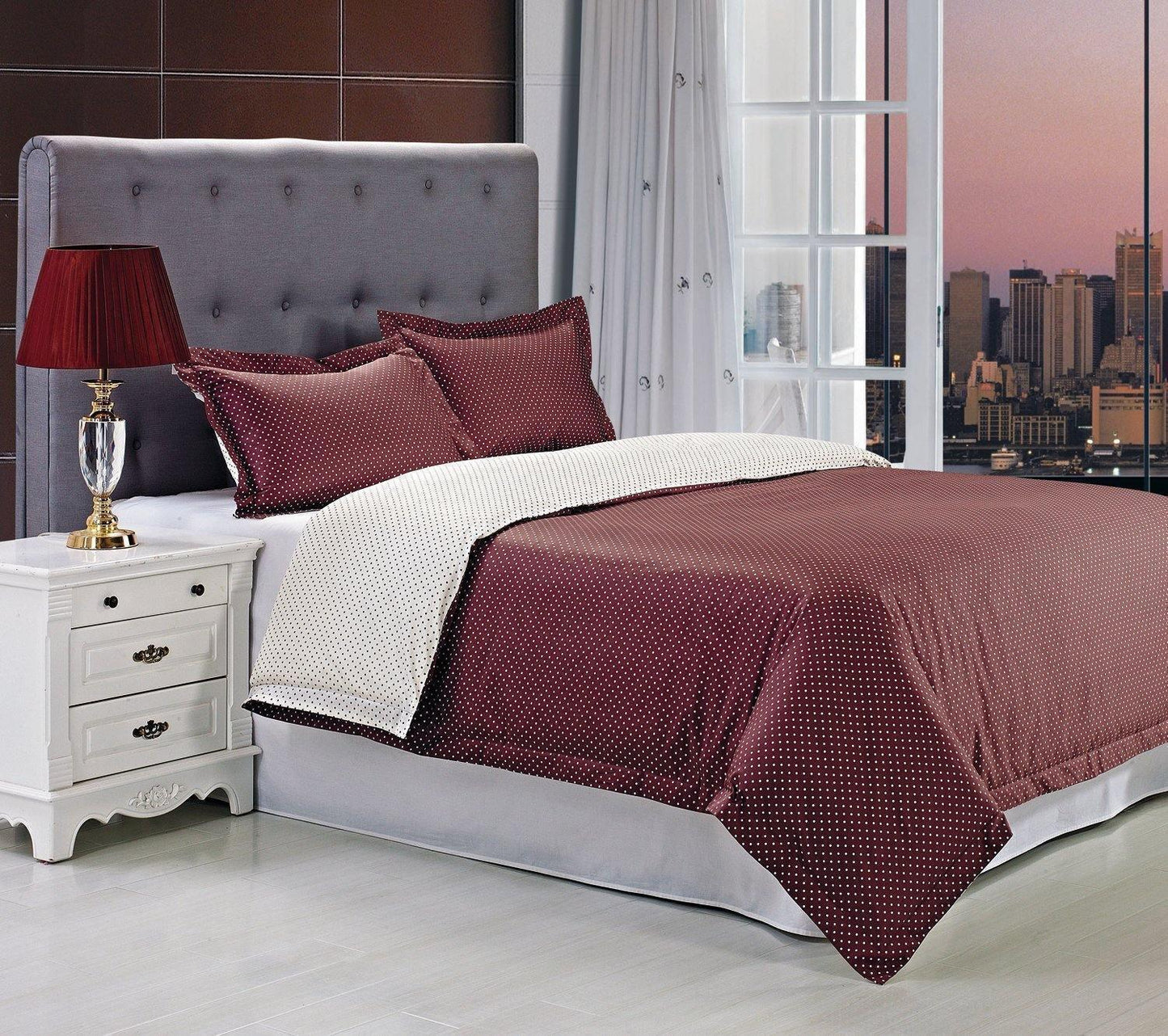 100% Long-Staple Cotton Soft Reversible Duvet Cover Pilow Sham Set FredCo