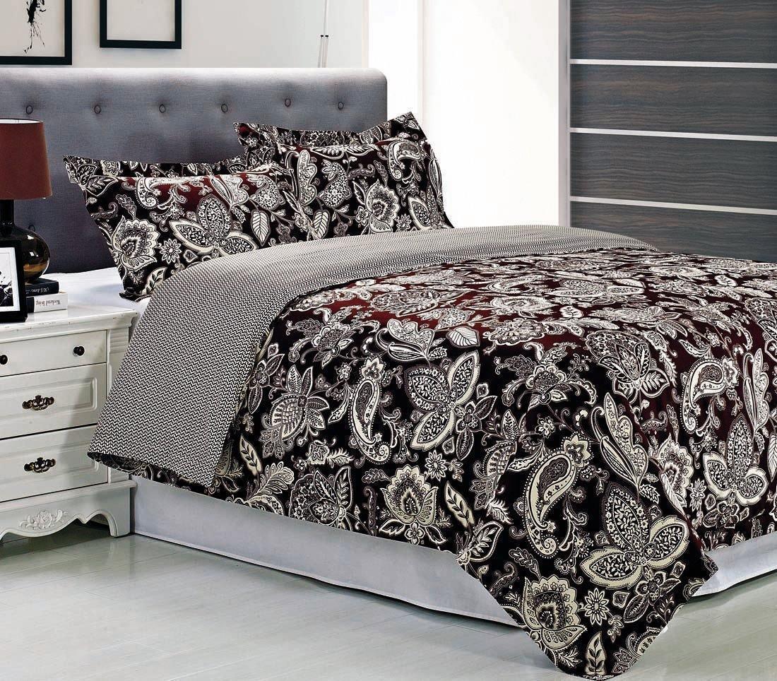 100% Long-Staple Cotton Soft Reversible Duvet Cover Pilow Sham Set FredCo