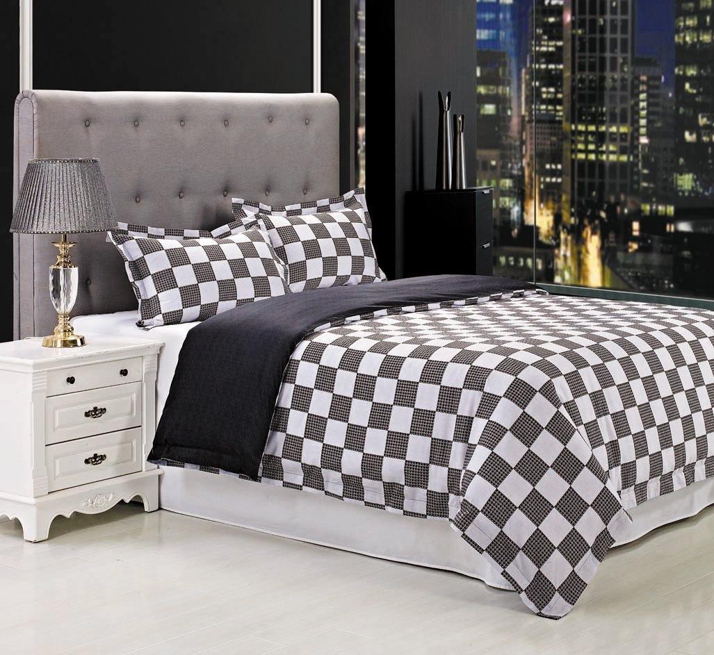 100% Long-Staple Cotton Soft Reversible Duvet Cover Pilow Sham Set FredCo