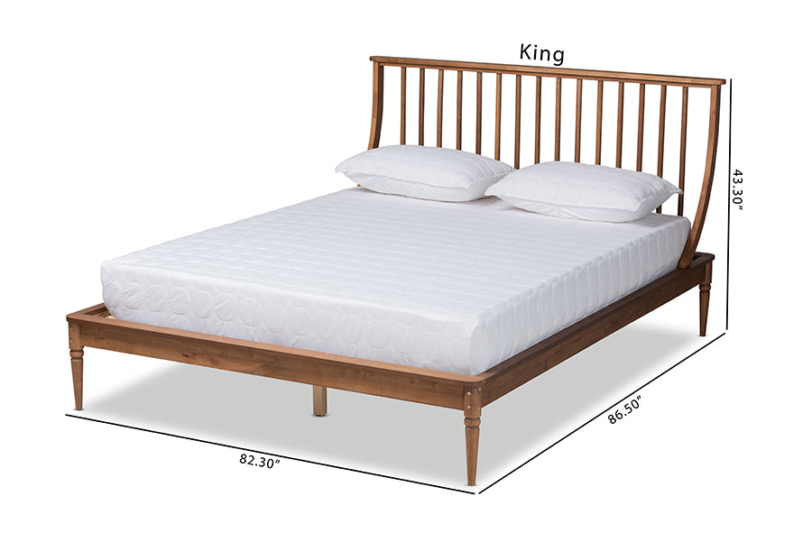 Baxton Studio Abel Classic and Traditional Transitional Walnut Brown Finished Wood Full Size Platform Bed