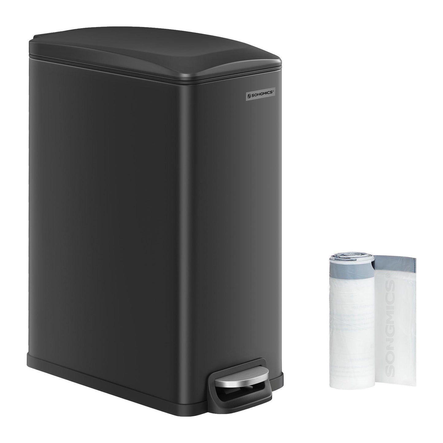 12.7 Gallon Garbage Can for Narrow Spaces with Soft-Close Lid FredCo