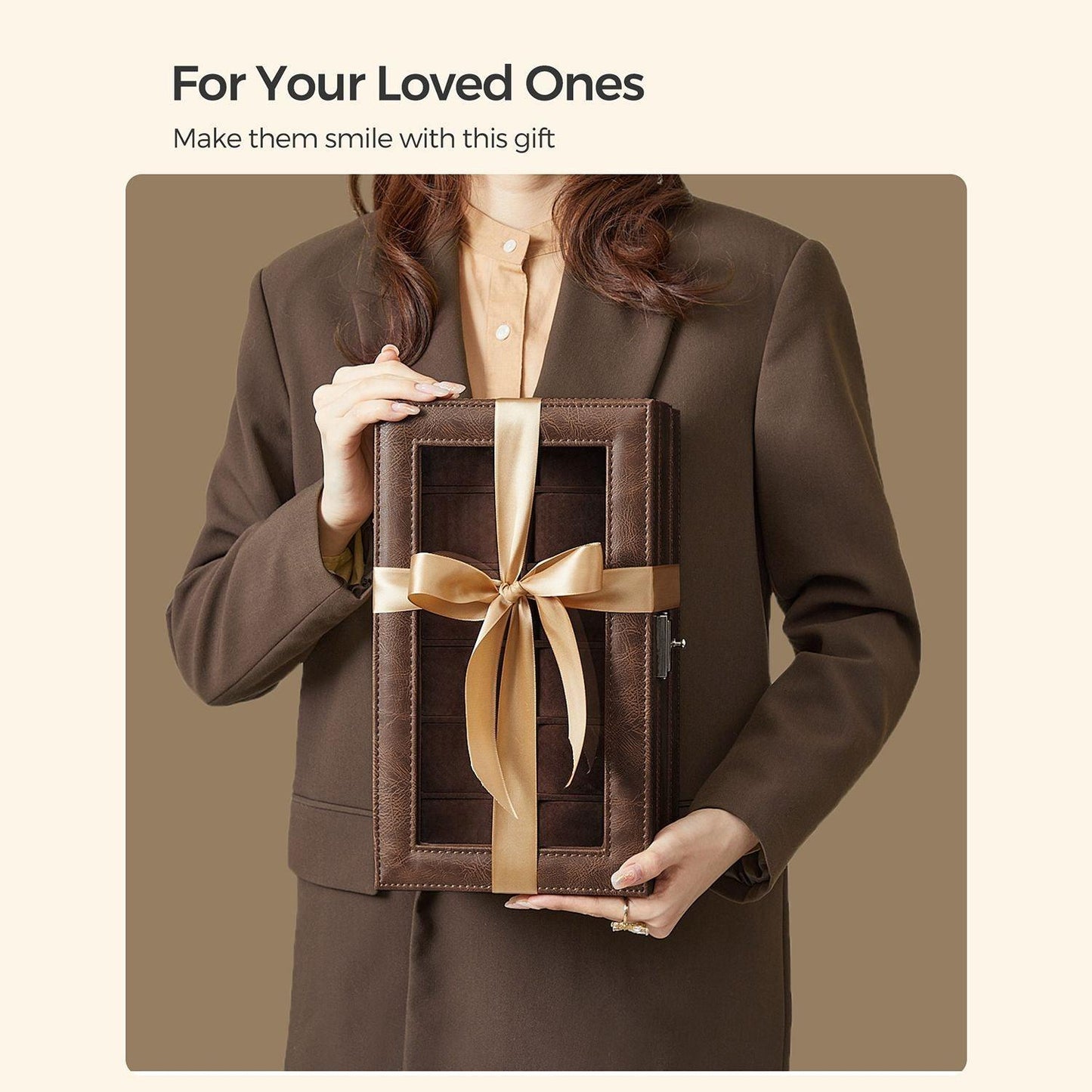 12-Slot Watch Box with Glass Lid FredCo