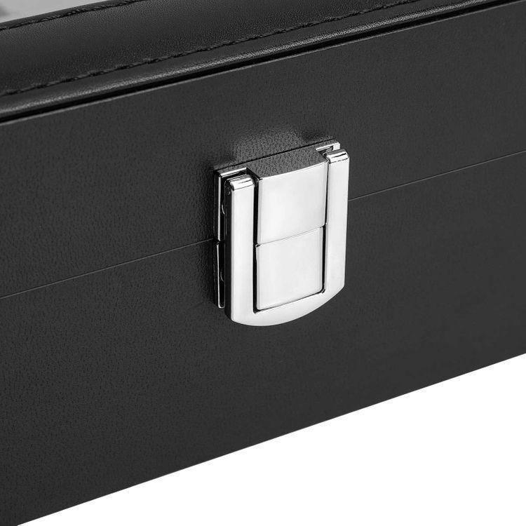 12 Slots Watch Box Black with Glass FredCo