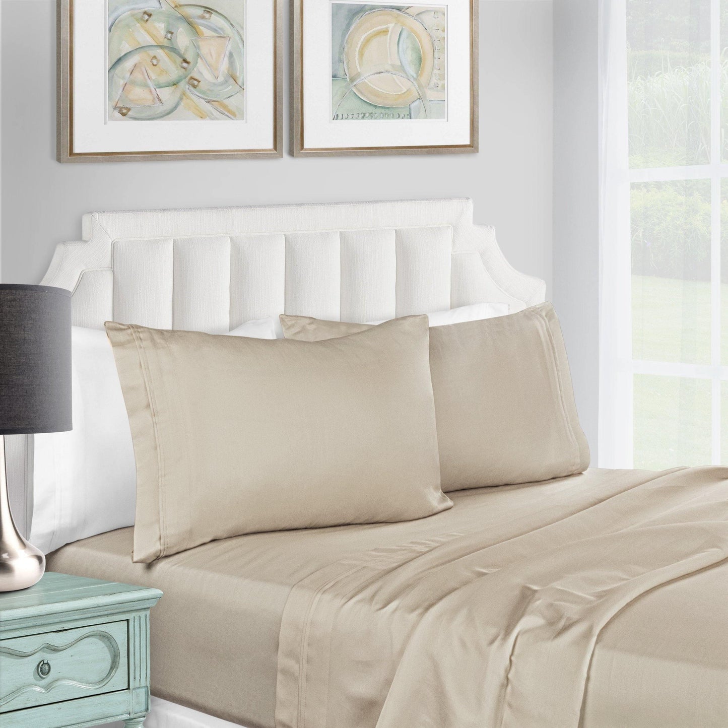1200-Thread Count 100% Egyptian Cotton Plush Deep Pocket Sheet Set FredCo