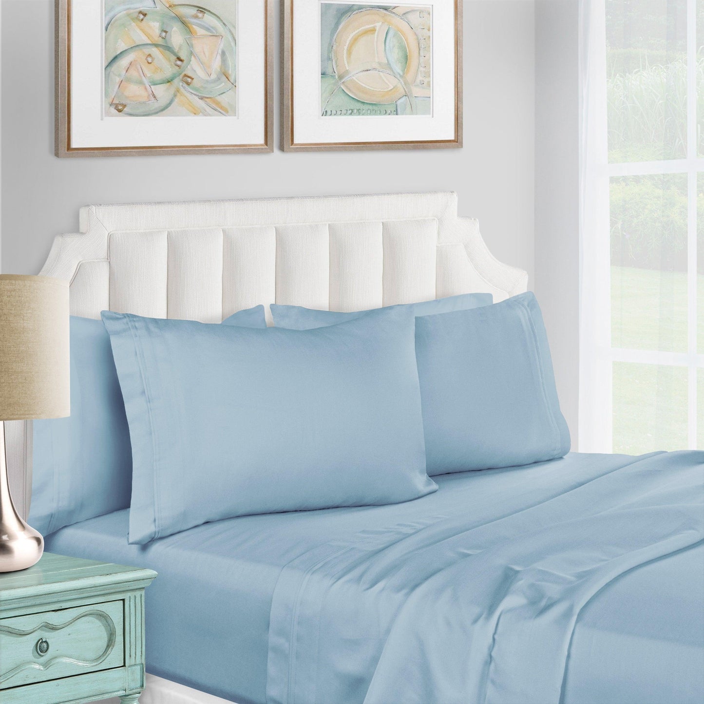 1200-Thread Count 100% Egyptian Cotton Plush Deep Pocket Sheet Set FredCo