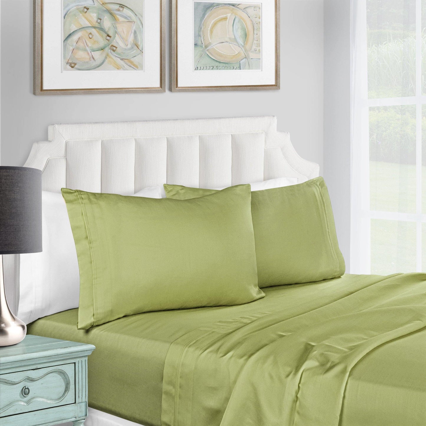 1200-Thread Count 100% Egyptian Cotton Plush Deep Pocket Sheet Set FredCo