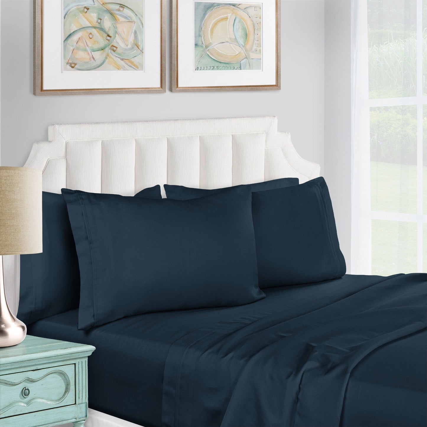 1200-Thread Count 100% Egyptian Cotton Plush Deep Pocket Sheet Set FredCo