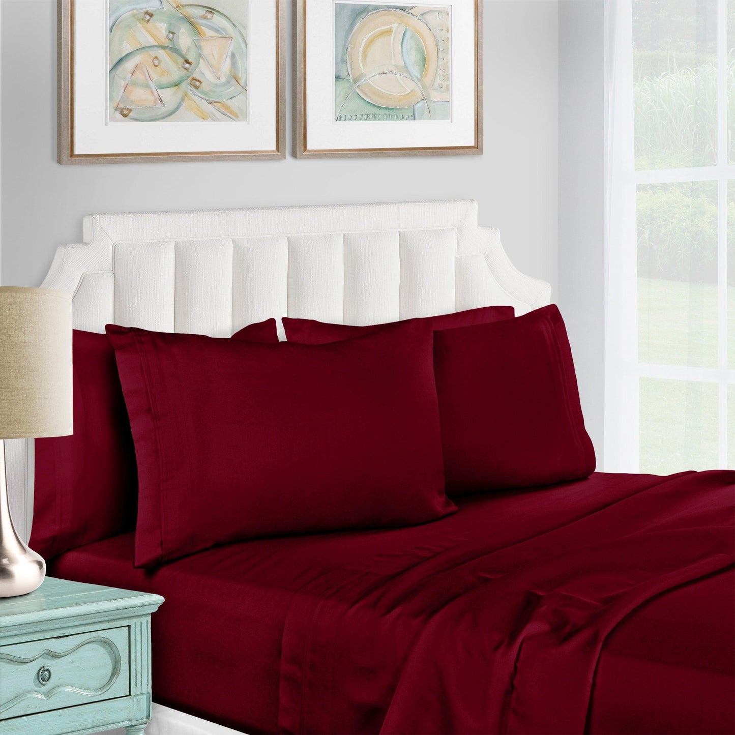 1200-Thread Count 100% Egyptian Cotton Plush Deep Pocket Sheet Set FredCo