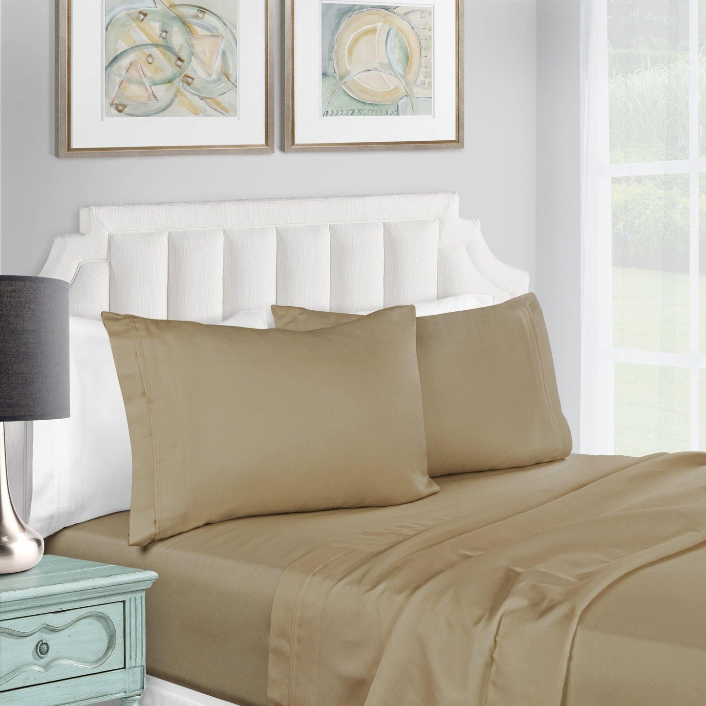 1200-Thread Count 100% Egyptian Cotton Plush Deep Pocket Sheet Set FredCo