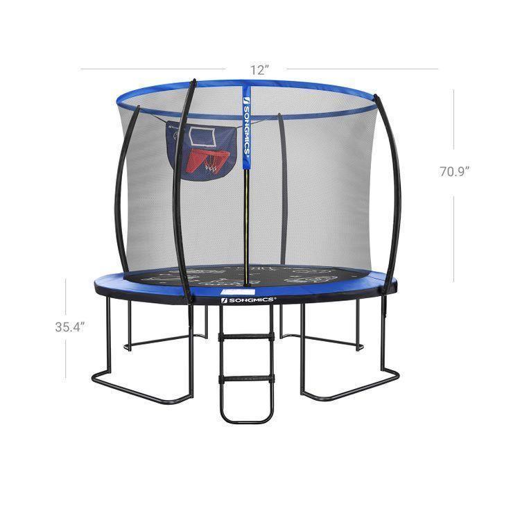 12FT Blue and Black Outdoor Trampoline FredCo