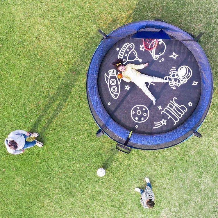 12FT Blue and Black Outdoor Trampoline FredCo