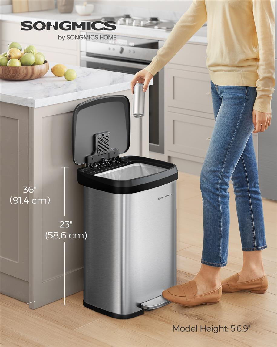 13-Gallon Stainless Steel Trash Can FredCo