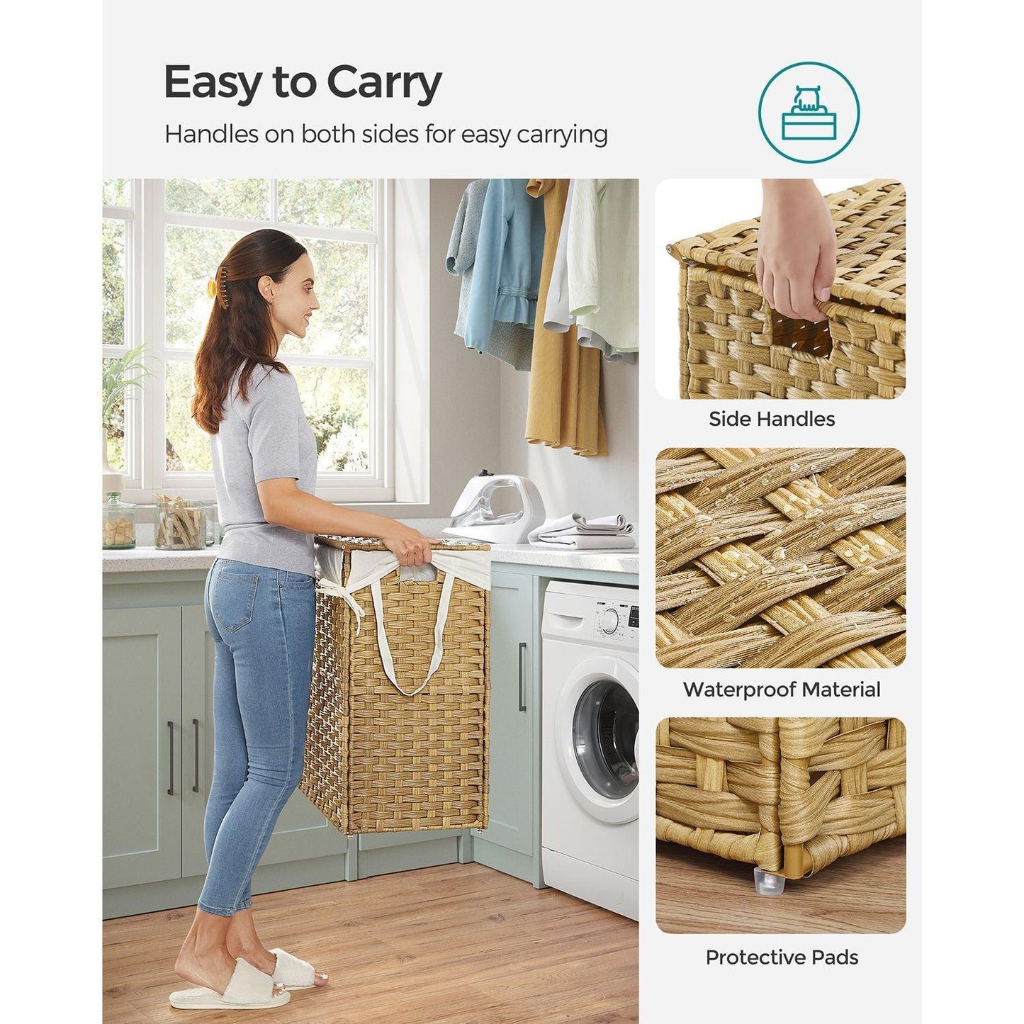 130L Clothes Hamper with 6 Mesh Bags FredCo