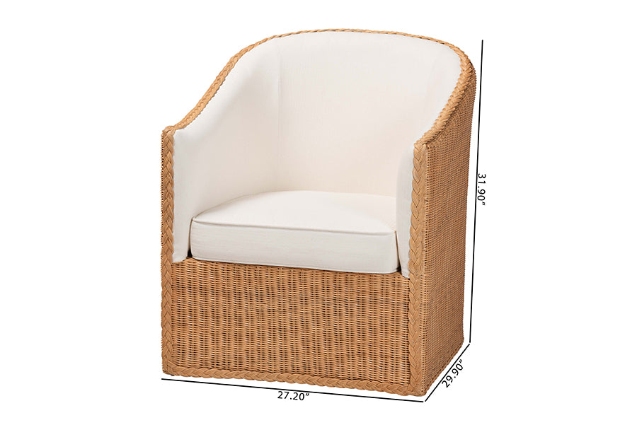 bali & pari Tessa Bohemian Light Honey Rattan Arm Chair