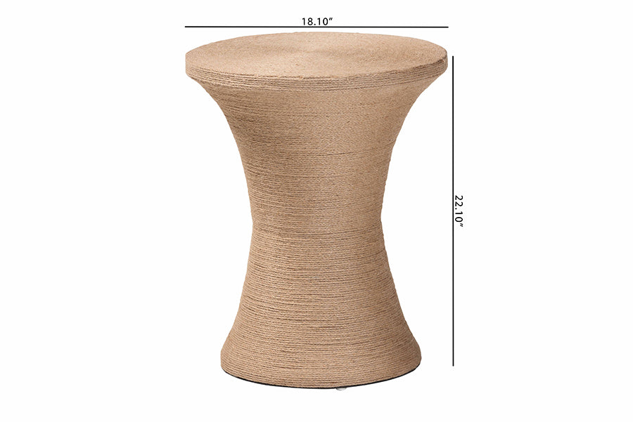 bali & pari Cady Japandi Natural Jute Side Table