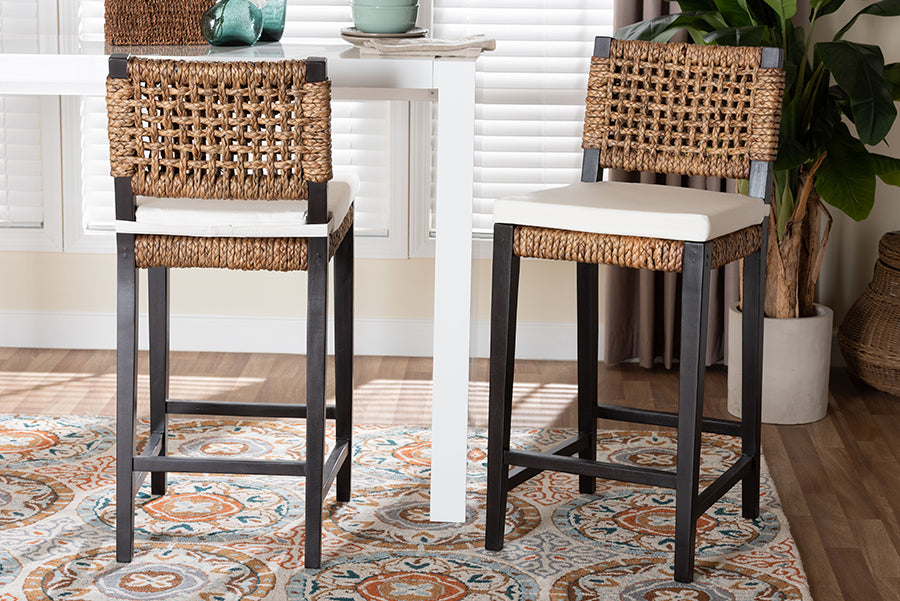 Alise Seagrass Bar Stool with Cushion