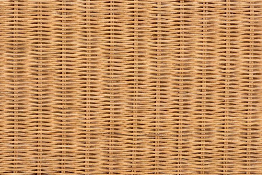 Bali & Pari Maritza Queen Scalloped Rattan Bed Frame – Handwoven Headboard & Footboard, Coastal Boho Bedroom Furniture FredCo