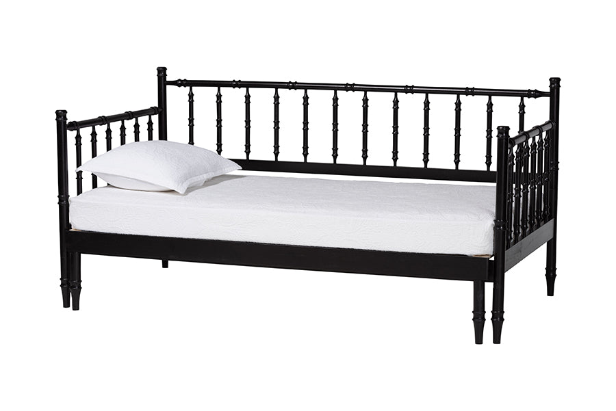 Baxton Studio Marisela Twin-to-King Expandable Daybed – Wood Spindle Bed Frame with Bamboo-Inspired Posts FredCo