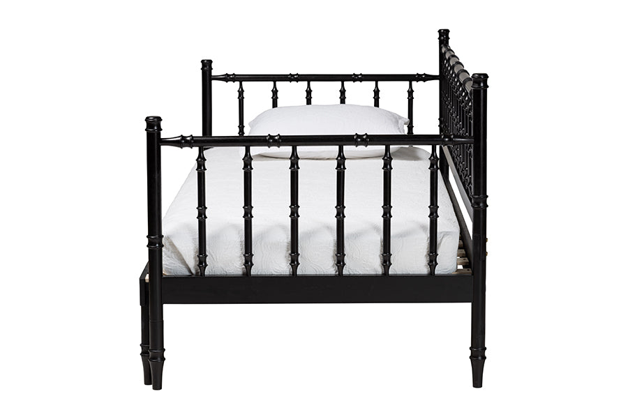 Baxton Studio Marisela Twin-to-King Expandable Daybed – Wood Spindle Bed Frame with Bamboo-Inspired Posts FredCo