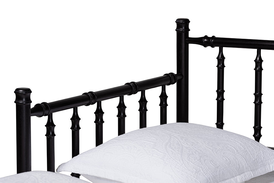 Baxton Studio Marisela Twin-to-King Expandable Daybed – Wood Spindle Bed Frame with Bamboo-Inspired Posts FredCo
